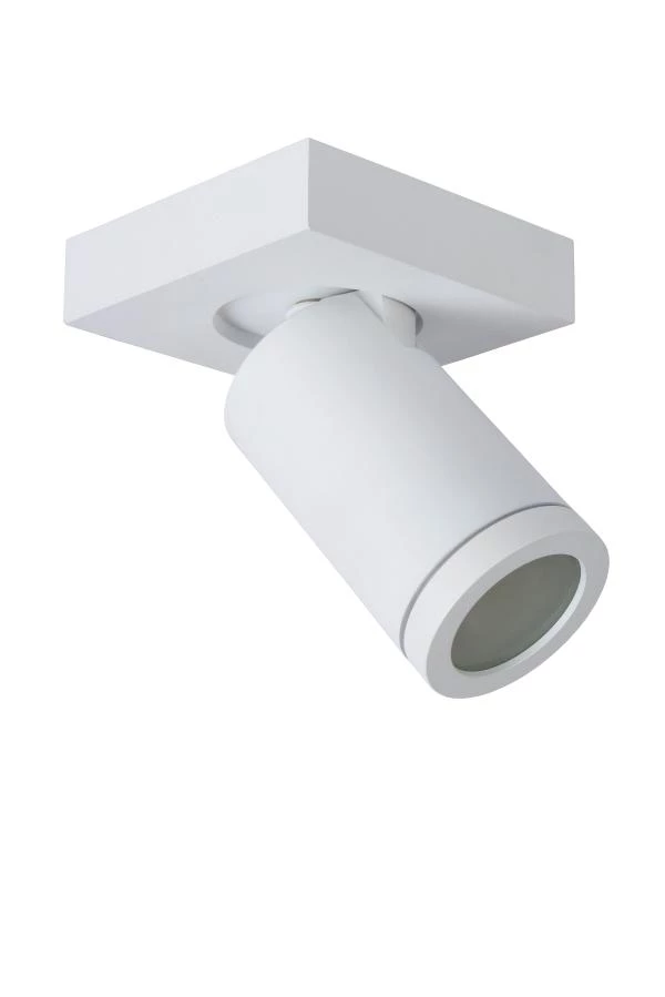 Lucide TAYLOR - Spot plafond Salle de bains - LED Dim to warm - GU10 - 1x5W 2200K/3000K - IP44 - Blanc - éteint